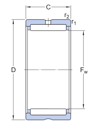 RNA 4872 Needle Roller Bearing drawing RNA 4872 Needle Roller Bearing drawing